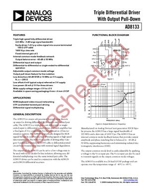 AD8133ACP-R2 datasheet  